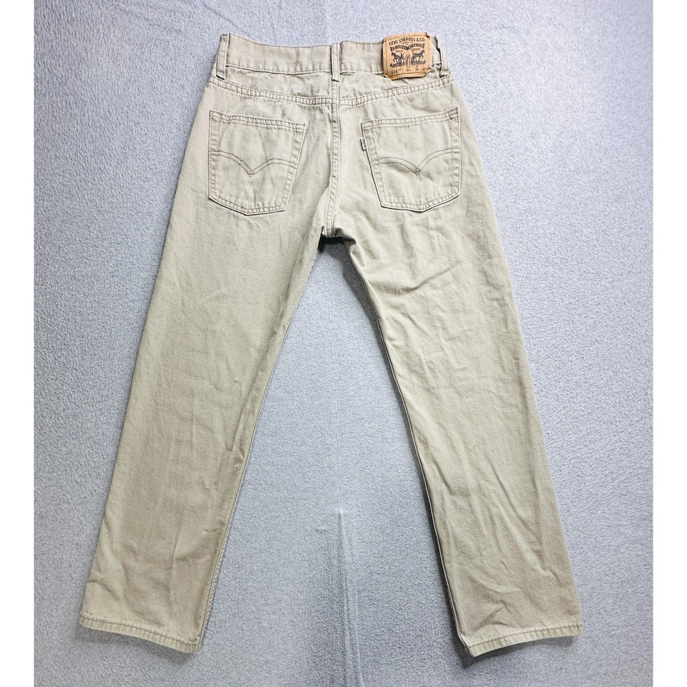 Levis 514 Jeans Boys 16 Regular 28x28 Khaki Straight Fit Tan Pants Cotton